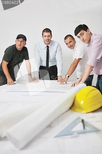 Image of Team of architects on construciton site