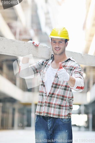 Image of hard worker on construction site