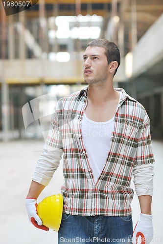 Image of hard worker on construction site