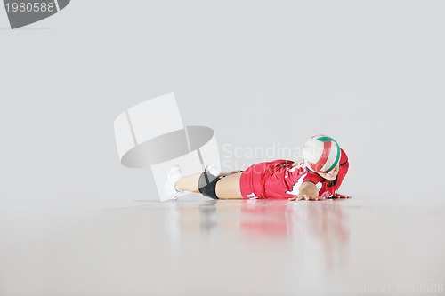 Image of girl playing volleyball game