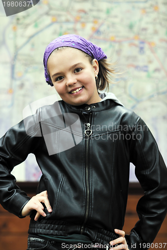 Image of girl with city map panel