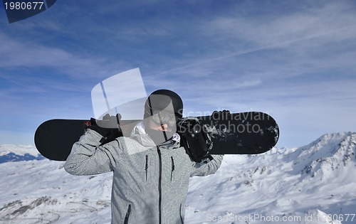 Image of man winter snow ski