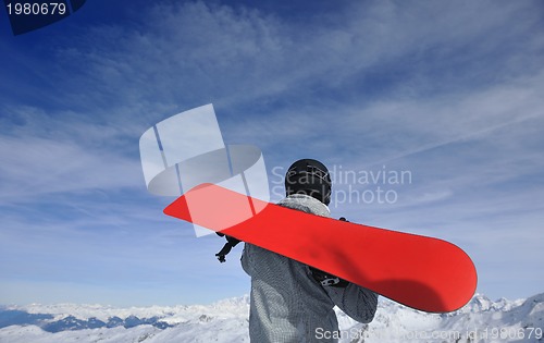 Image of man winter snow ski