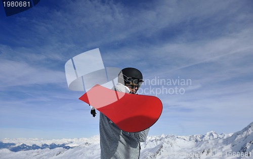 Image of man winter snow ski