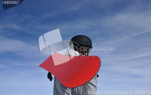 Image of man winter snow ski