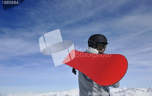 Image of man winter snow ski