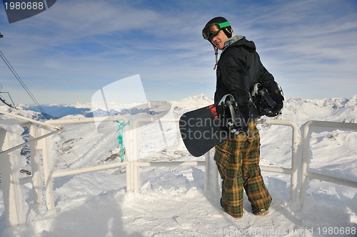 Image of man winter snow ski