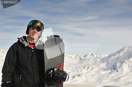 Image of man winter snow ski