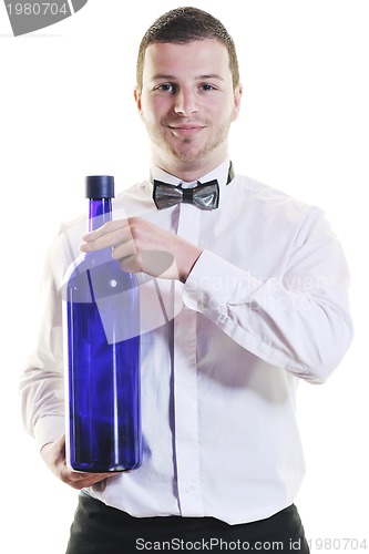 Image of barman portrait isolated on white background