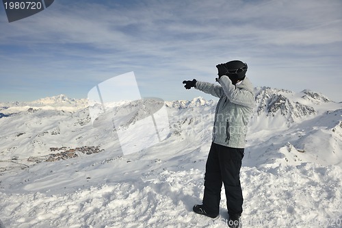 Image of man winter snow ski