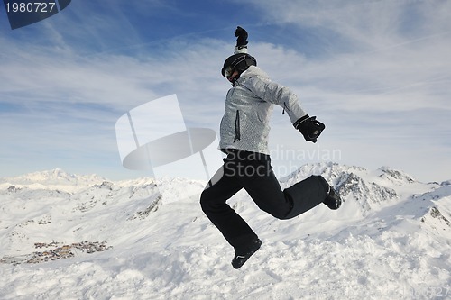 Image of  people group on snow at winter season