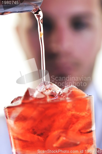 Image of barman portrait isolated on white background