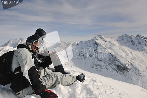 Image of  people group on snow at winter season
