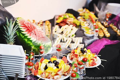 Image of buffet food closeup