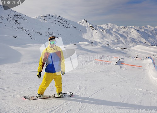 Image of man winter snow ski