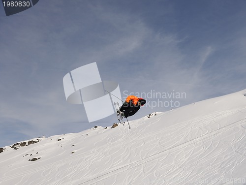 Image of extreme freestyle ski jump