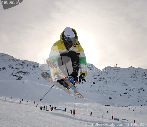 Image of extreme freestyle ski jump