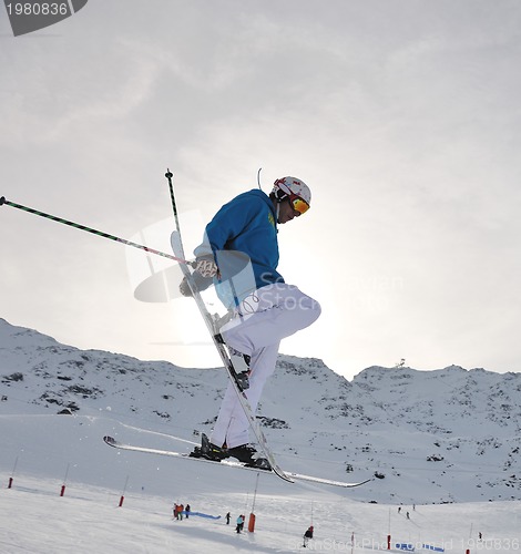 Image of extreme freestyle ski jump