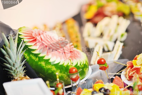 Image of buffet food closeup