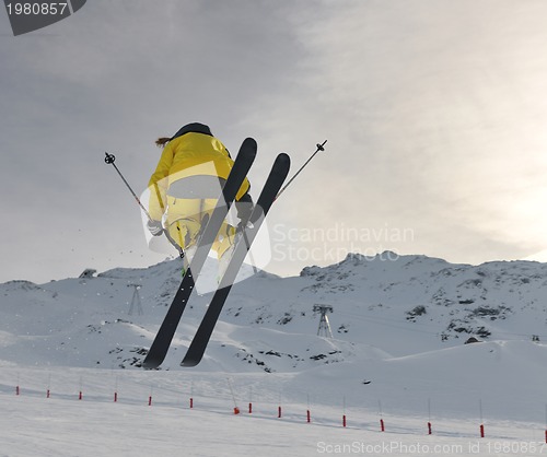 Image of extreme freestyle ski jump