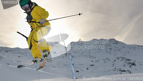 Image of extreme freestyle ski jump