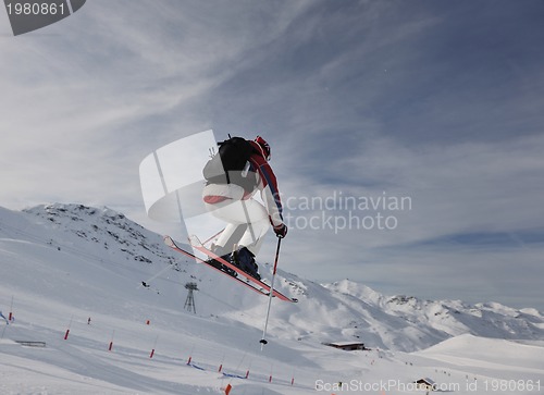 Image of extreme freestyle ski jump