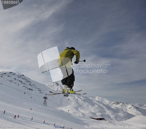 Image of extreme freestyle ski jump