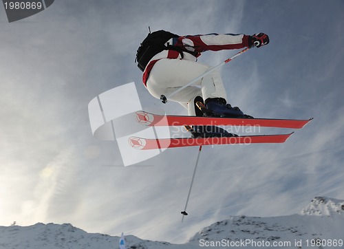 Image of extreme freestyle ski jump