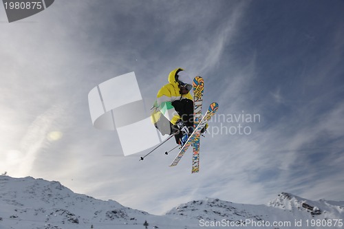 Image of extreme freestyle ski jump