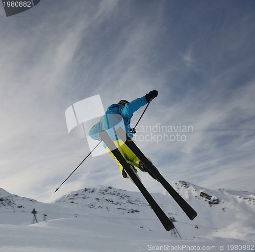 Image of extreme freestyle ski jump