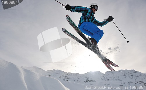 Image of extreme freestyle ski jump