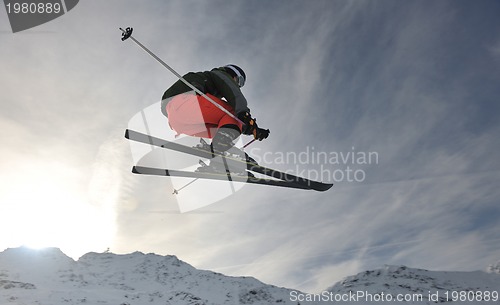 Image of extreme freestyle ski jump