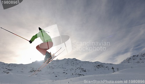 Image of extreme freestyle ski jump