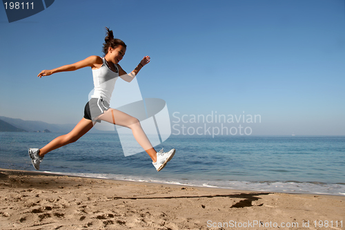 Image of Jumping on the beach