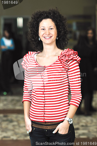 Image of student girl portrait at university campus 