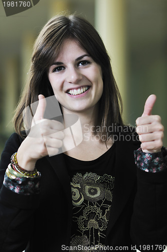 Image of student girl portrait at university campus 