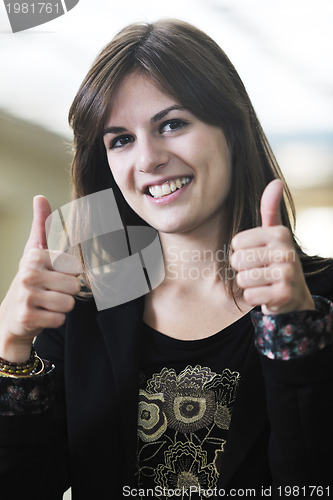 Image of student girl portrait at university campus 