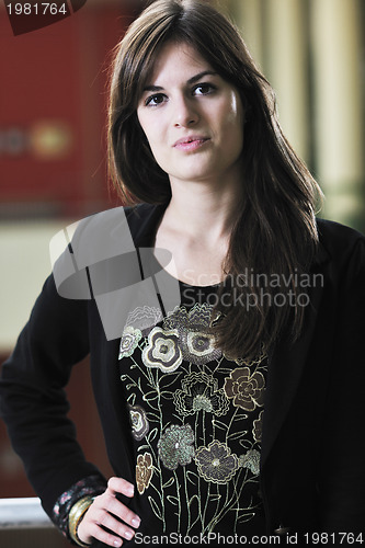 Image of student girl portrait at university campus 