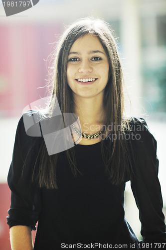 Image of student girl portrait at university campus 