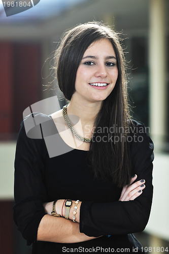 Image of student girl portrait at university campus 