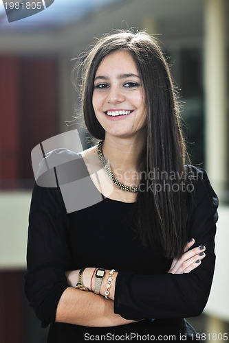 Image of student girl portrait at university campus 