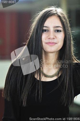Image of student girl portrait at university campus 