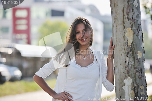 Image of young woman havefun at street 