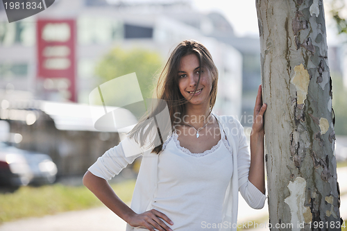 Image of young woman havefun at street 