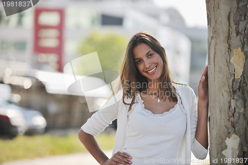 Image of young woman havefun at street 