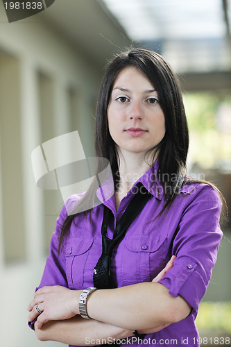 Image of student girl portrait at university campus 