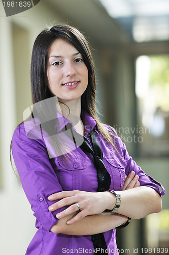 Image of student girl portrait at university campus 