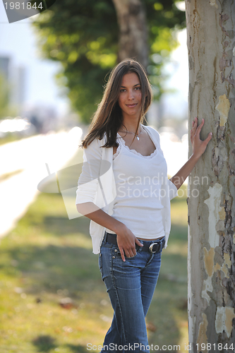 Image of young woman havefun at street 