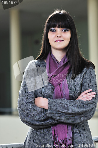 Image of student girl portrait at university campus 