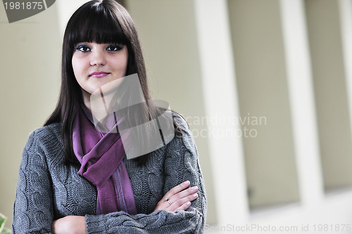 Image of student girl portrait at university campus 